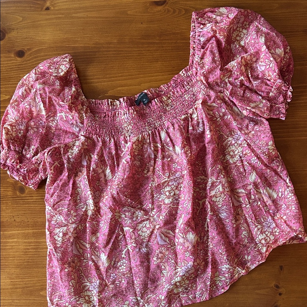 J. Crew Pink Floral Blouse